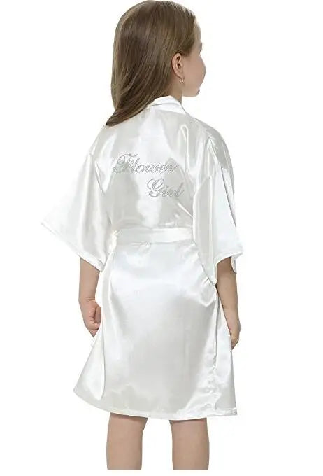 Peignoir Satiné pour Fille avec Ceinture - Tenue Élégante pour Cérémonie