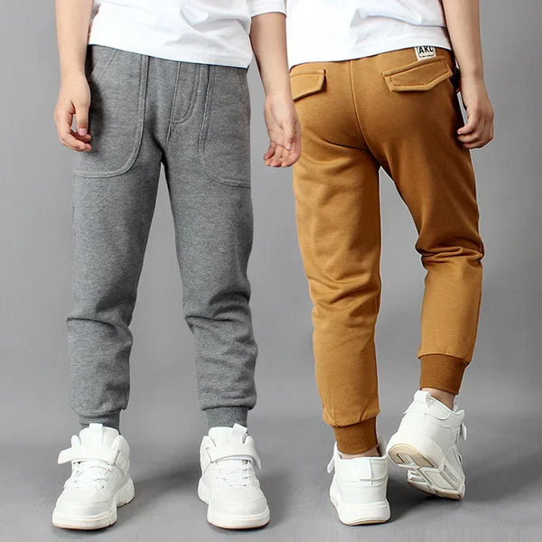 Pantalon Garçon en Coton à Taille Élastique-Coupe Décontractée
