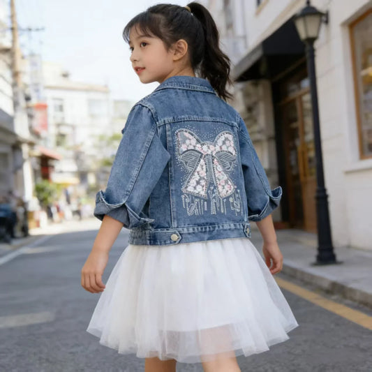 Veste en Jean Fille - Veste Denim à Col Classique